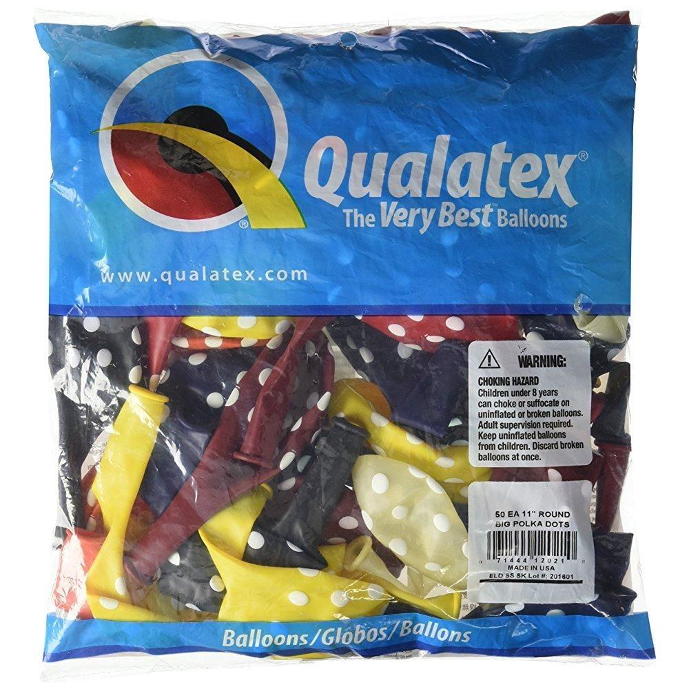 LA Balloons 12021 "Big Polka Dots" Qualatex Latex Balloons (50 Pack