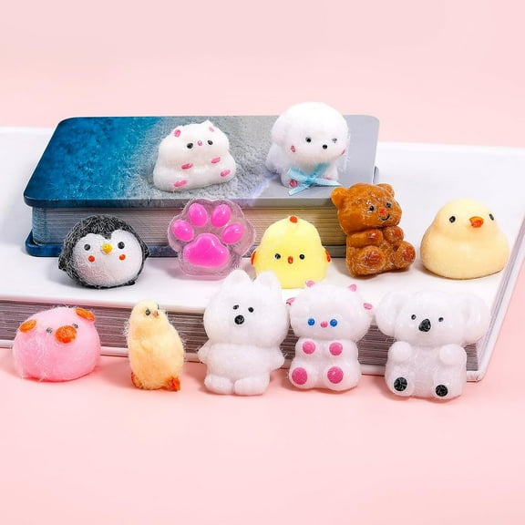 12 Pcs Squishy Toys,Mini Animals Squishes for Kids,Stress Relief Squishies for Party Favors Suitable Adults Kids