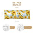 thumbnail image 3 of Body Pillow Cover Blue White Plaid Sunflower Body Pillow Cases With Zipper Soft Breathable Smooth Skin Friendly Long Pillow Case 20 X 5 Inches 1 Pcs, 3 of 3