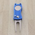 thumbnail image 2 of Stainless Steel Foldable Divot Repair Tool Ball Marker Pitch Fork Putting Green Repair Kit Golfer Training Accessory (Blue), 2 of 8