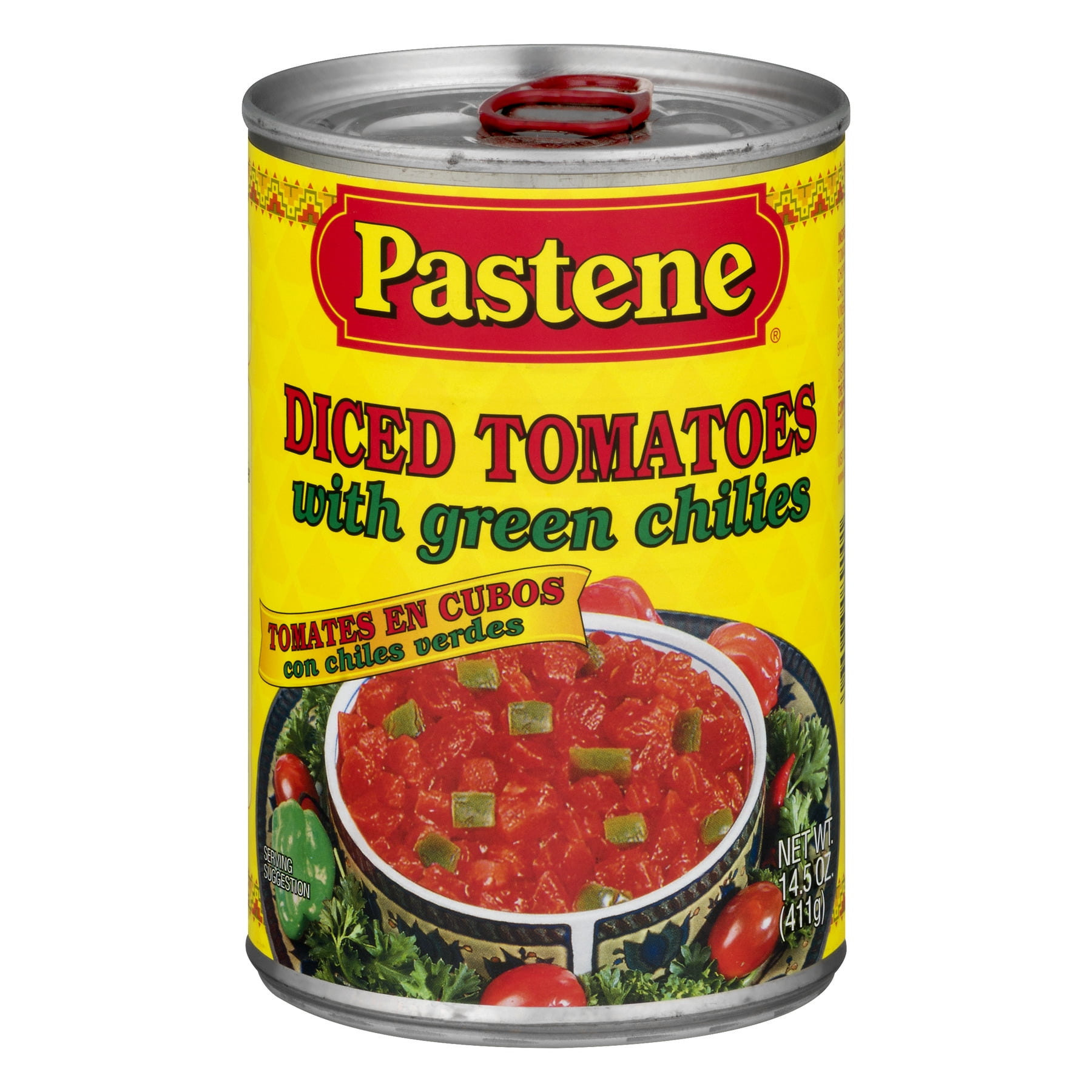 (6 Pack) Pastene Diced Tomatoes With Green Chilies, 14.5 OZ Walmart