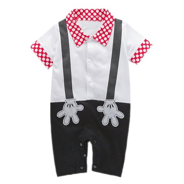 Bilo Baby Boy Mickey Mouse Faux Suspender Costume Romper (1218 Months)