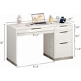 thumbnail image 2 of DreamCurship 52 inch White Desk with 4 Storage Drawers, Home Office Desk for Small Spaces, Computer Desk with File Cabinet, White, 2 of 7
