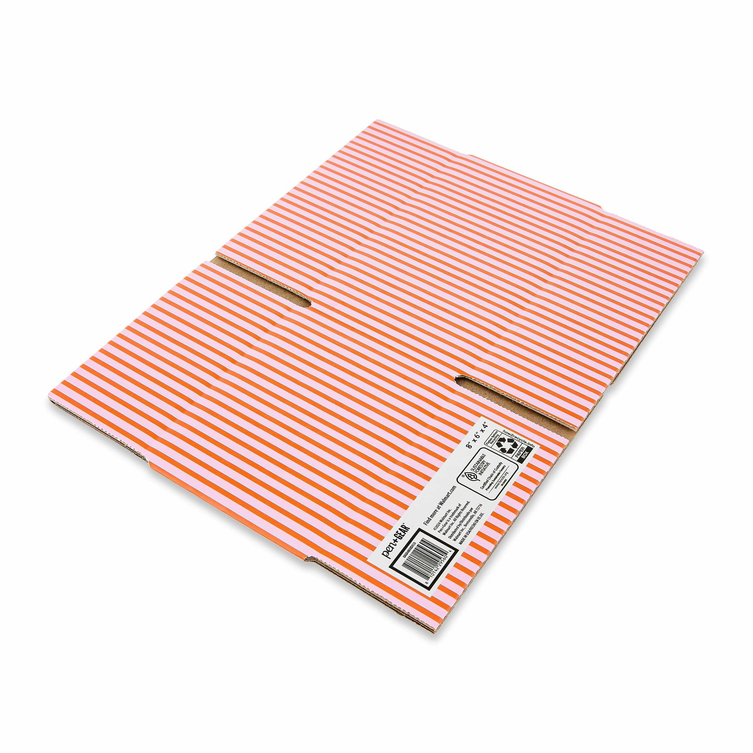 Pen+Gear Decorative Shipping Box 8" x 6" x 4" for Gifts and E-commerce Packaging