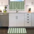 thumbnail image 4 of Woven Trends 3-Piece Tier and Valance Set, Window Kitchen Curtains Checkered Plaid Gingham Design, 29W x 36L Inches Farmhouse Tier Panels, Buffalo Cafe Curtain with Swag and Tier Pair Set, Sage, 4 of 7