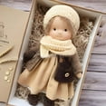 thumbnail image 3 of Tnobhg Handmade Waldorf Doll 12" Soft Knitted Dolls Cute Girls Plush Stuffed Toy Easy to Carry Vintage Crocheted Doll Birthday Gift, 3 of 8