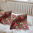 thumbnail image 6 of Throw Pillow Covers 16x16 Inch Set of 2, Cardinal Bird Waterproof Outdoor Pillow Covers, Poinsettia Pine Cones Berry Flowers Red Plaid Decorative Cushion Pillowcases for Couch, Sofa, Bed, Patio, 6 of 9