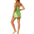 thumbnail image 3 of INSPIRE CHIC Women's Satin Nightgown Sleeveless Backless Cami Sleepwear Mini Pajamas with Breast Pads XS Light Green, 3 of 6