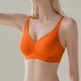 thumbnail image 2 of Xijirk Tank Tops Seamless V Neck Jelly Bra Comfortable Supportive Wireless Bralette for Everyday Wear Camisole Tops for Women,Orange,2XL, 2 of 5