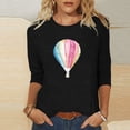thumbnail image 2 of PuLe Long Sleeve Shirts for Women 3/4 Sleeve Shirts for Women 2024 Womens Floral Print V Neck 3/4 Sleeve Shirts Business Casual Tunic Tops Loose Work Blouses, 2 of 4
