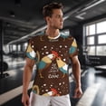 thumbnail image 3 of Wukai Rooster And Chicken Print Men's Short-Sleeved Mesh T-Shirt,Quick-Dry Short Sleeve Workout T-Shirt-X-Small, 3 of 8
