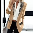 thumbnail image 4 of LMKIHUSA Leopard Print Blazer for Women,Casual Blazer for Women's Color Block Cardigans Long Sleeve Lapel Open Front Jackets Business Collar Work Office Suit,Khaki,M, 4 of 4