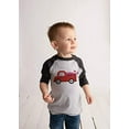 thumbnail image 4 of 7 ate 9 Apparel Kid's Love Truck Valentine's Day Grey Raglan Shirt, 4 of 6