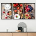 thumbnail image 2 of wall26 - 3 Piece Framed Canvas Wall Art - Breakfast with Muesli, Berries, Crisp Bread and Yogurt - Modern Home Art Stretched and Framed Ready to Hang - 16"x24"x3 BLACK, 2 of 5