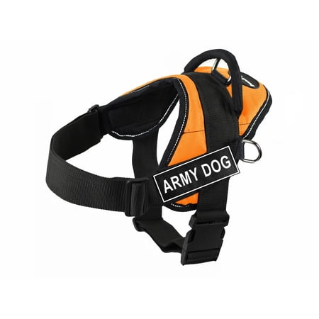Dean & Tyler Fun Army Dog XX-Small Orange Harness with Reflective Trim