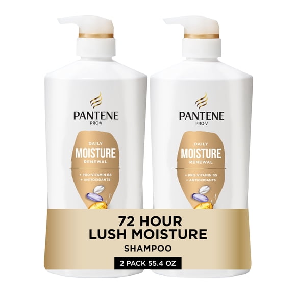 Pantene Shampoo Twin Pack with Hair Treament, Daily Moisture Renewal for Dry Hair, Safe for Color-Treated Hair