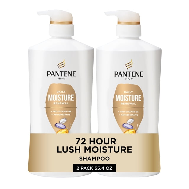 Pantene Shampoo Twin Pack with Hair Treament, Daily Moisture Renewal for Dry Hair, Safe for Color-Treated Hair