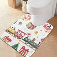 thumbnail image 2 of Yayeee Bath Rugs for Bathroom Floor Set of 2 Non Slip Fluffy Soft Absorbent Mat, Christmas Penguin, 2 of 7