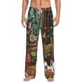 thumbnail image 2 of Lsque Dog On Floral Couch Print Men's Pajama Pants, Lounge Pant - Comfortable Home Wear,Elastic Waistband, Stylish Design-Large, 2 of 9