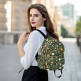 thumbnail image 6 of FORMRS Mini Backpack Purse for Women Quilted Travel Daypack Casual Shoulder Bag, Green Flowers Pattern, 6 of 7