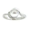 thumbnail image 2 of Brilliance 925 Sterling Silver Freshwater Pearl and Created White Sapphire Ring, 2 of 2