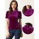 thumbnail image 2 of Blusa de terciopelo Allegra K con cuello de volantes para mujer Púrpura XL, 2 of 5