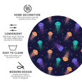 thumbnail image 4 of Kll Round Shape Drink Coasters Set Of 4,Pu Leather Absorbent Coasters Set Decorative Coffee Cup Coasters Housewarming Gift For Home Decor-Sea Jellyfish, 4 of 9