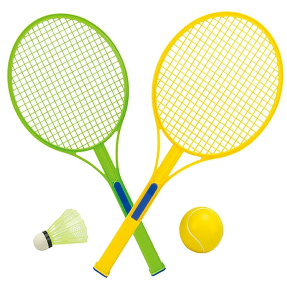 KAKOWELY 1 Set Badminton Tennis Rackets Balls Set Children Kids Outdoor Sports Parent-child Sports Educational Sports Game Toys for Children Boys Girls (Random Color),19.49"X8.46"X0.39"