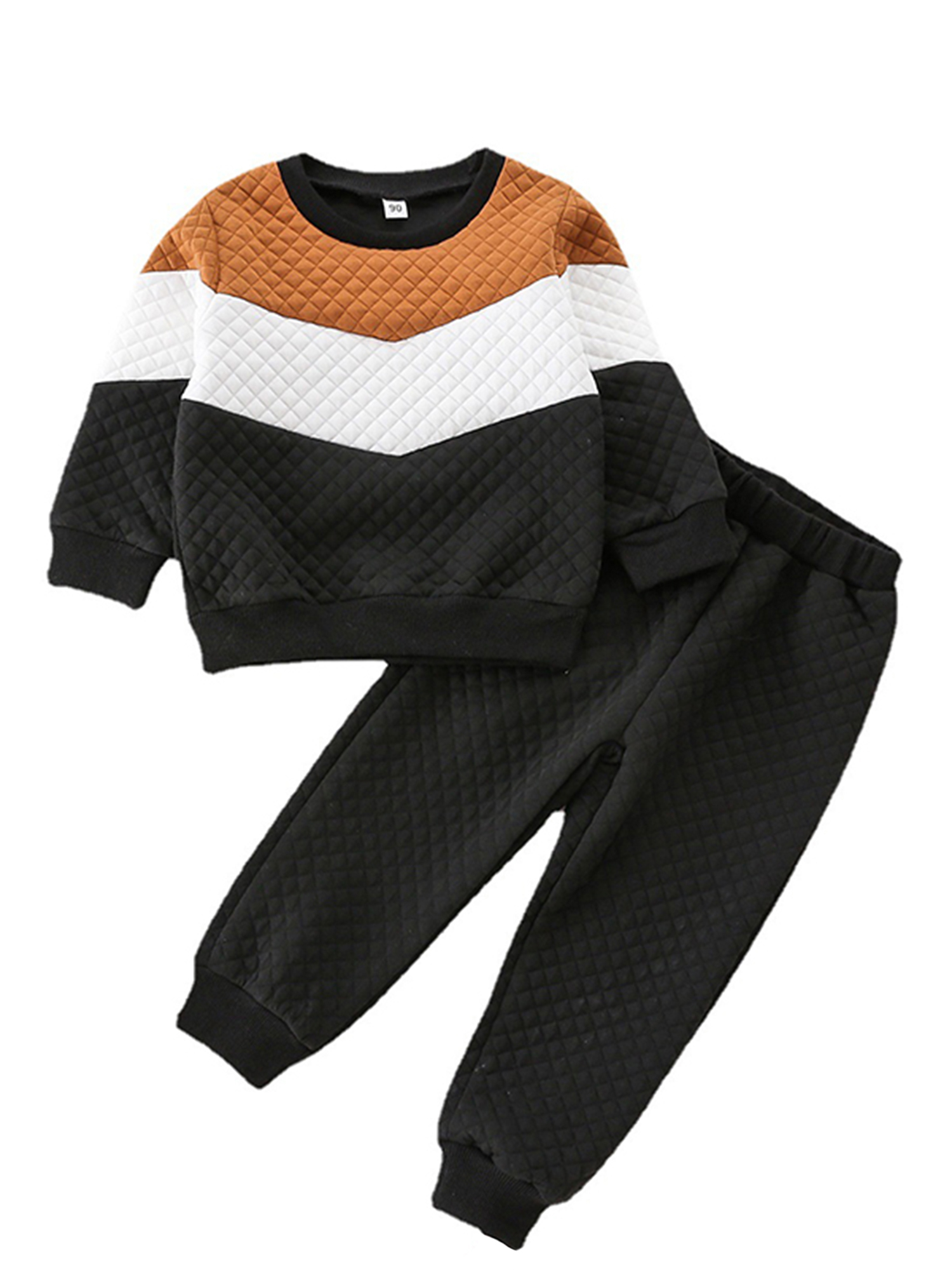 Capreze Crew Neck 2 Pieces Outfit Straight Leg Sweatshirts+Sweatpants