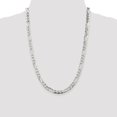 thumbnail image 4 of 925 Sterling Silver Figaro Chain Styles Necklace 7 mm Pav‚ Flat 24 inch, 4 of 4