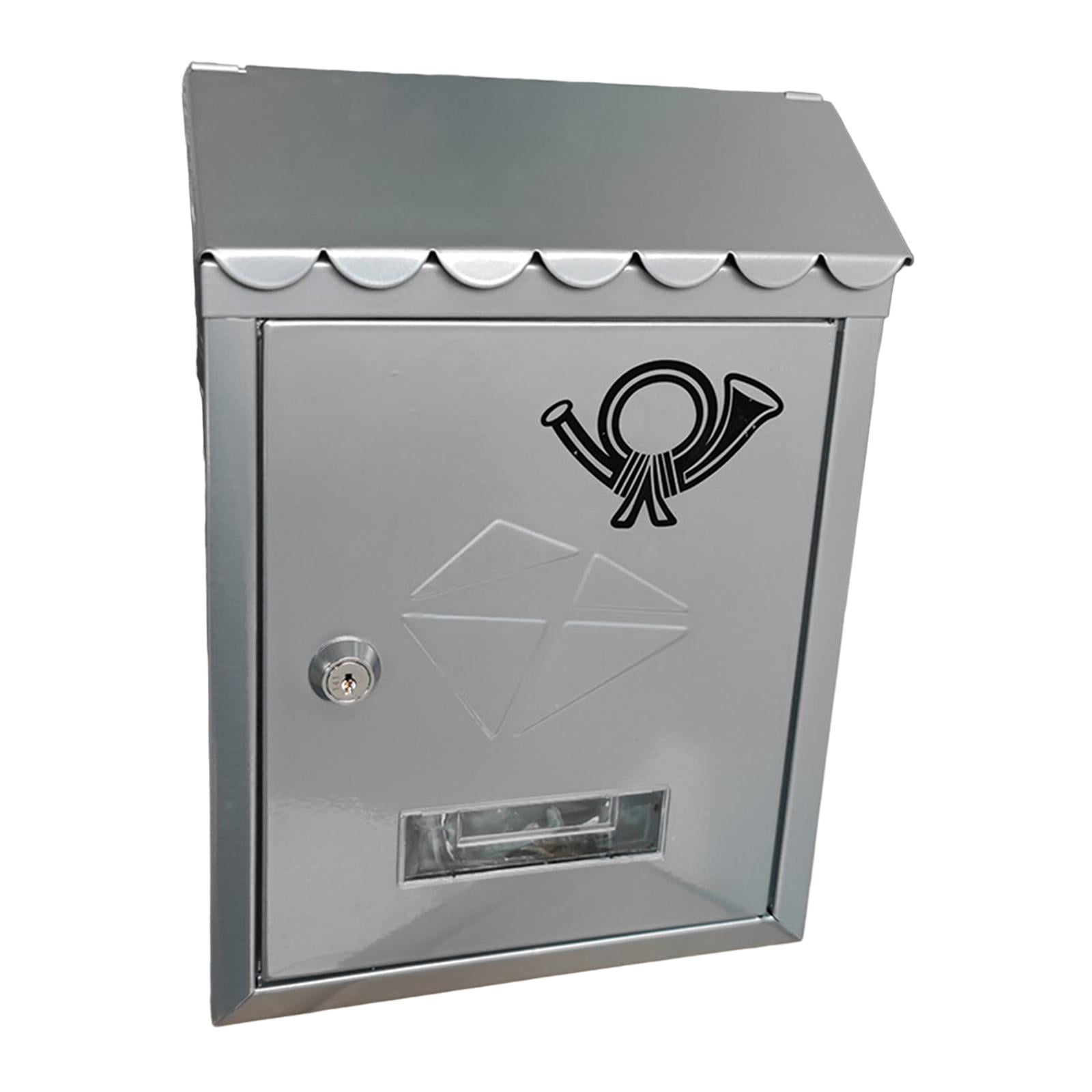 Wall Mount Mailbox Letterbox Front Door 21.5x7x30cm Outside Office Decorative Decor with Key Metal Locking Mailbox Porch Mail Box Drop