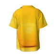 thumbnail image 4 of Goofa Yellow Lemon Printed Men's Casual Short-sleeved Shirt,Lightweight Breathable Button-down,Summer Casual men's top,Versatile Fashion shirt-Small, 4 of 7