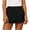 Black, variant on Womens Crinkle Gauze Drawstring Waist Mini Skirt Casual Elastic Waist Short Skirt with Pockets