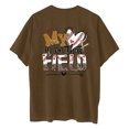 thumbnail image 5 of Fiudx Ofertas Del Día Camiseta de Manga Corta con Cuello Redondo y Estampado Informal con Estampado Frontal y Trasero de Béisbol para Mujer, 5 of 5