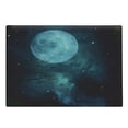 thumbnail image 1 of Space Cutting Board, Moon on Starry Sky Universe Cosmos Space Themed Twilight Celestial Scenery, Decorative Tempered Glass Cutting and Serving Board, Large Size, Petrol Blue, by Ambesonne, 1 of 1