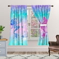 thumbnail image 3 of Mermaid Scales Blackout Curtains for Kid Girls Boys Bedroom, Magical Ombre Mermaid Fish Scale Rod Pocket Window Drapes for Bedroom Living Room, W42 x L63 Inch, 3 of 6
