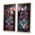 thumbnail image 3 of Designart "Mysterious Nocturnal Flora Abstracted Lake II" Abstract Landscape Framed Wall Art Set Of 2 - Modern Multicolor Framed Wall Art Set Of 2, 3 of 6