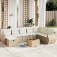 thumbnail image 1 of vidaXL 9 Piece Garden Sofa Set with Cushions Beige Poly Rattan, 1 of 5