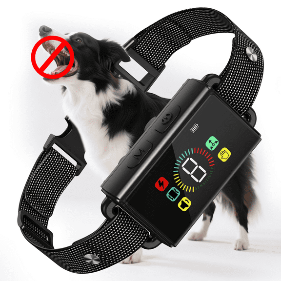 ZigPet Dog Bark Collar - Bark Collar with 8 Adjustable Sensitivity Beep Vibration, Rechargeable, Humane Shock Bark Collar for Large Medium Small Dogs (Black)