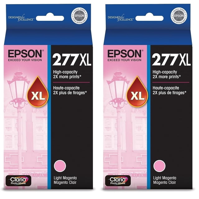 Cartucho de tinta Epson 277 Claria Photo HD Magenta Claro (paquete de 2)