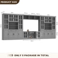 thumbnail image 3 of MEISSALIVVE 4-Piece Wall Unit TV Stand with Storage & LED Lights for TVs up to 75", Modern Entertainment Center with Bookshelves & 8-Door Pantry Cabinet, Gray, 3 of 7