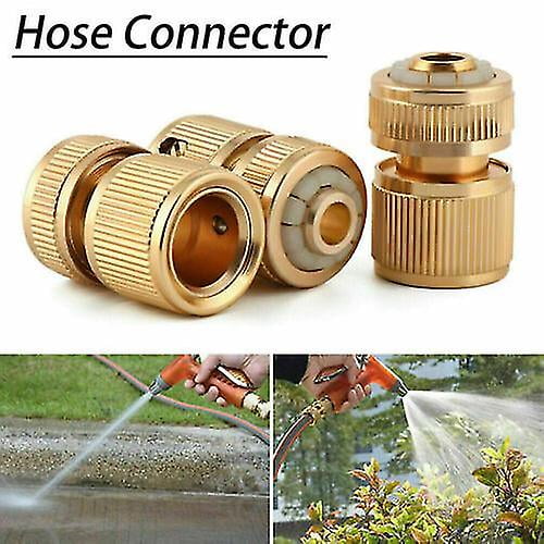Conector de manguera de latón para jardín, adaptador de grifo de tubo de manguera de agua de riego, 1/2"