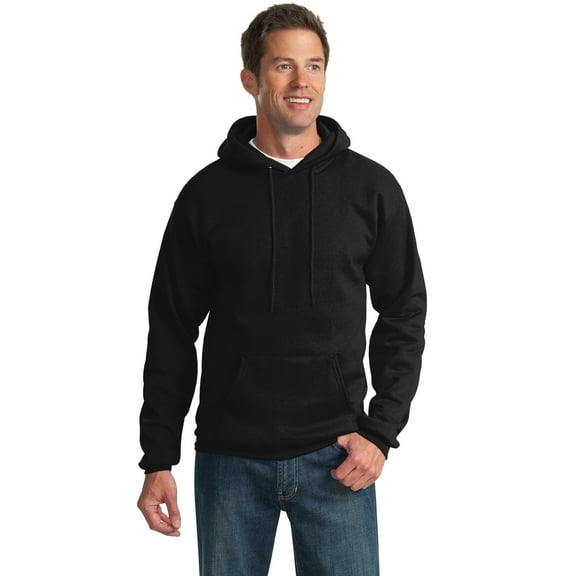 Port & Company Tall Essential Fleece Pullover Hooded Sweatshirt. Pc90ht , PC90HT , Jet Black , XX-Large Tall