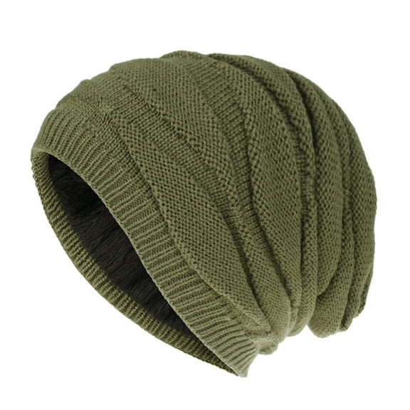 MSJUHEG Beanie Hats for Women Winter Hats for Women Unisex Skiing Plush Fashion Keep Warm Winter Hats Knitted Cotton Hat Hats for Men Fascinators Hats for Women Cotton 1PC Hat Army Green One Size