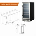 thumbnail image 2 of ChaoLink 15" Wine Cooler Refrigerator, 29 Bottles, Stainless Steel, Double-Layer Tempered Glass, Built-in/Freestanding, 2 of 9