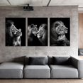 thumbnail image 3 of Modern 3 Piece Wild Animal Lion Canvas Paintings Lion Family Portrait Pictures Wall Decor Artwork Living Room Bedroom Home Office Decorations Unframed, 3 of 6
