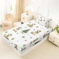 thumbnail image 4 of Castle Fairy Kawaii Animal Bear Twin Sheets 3pcs,Cartoon Wildlife Bedding,Sage Off White,1 Fitted Sheet, 1 Flat Sheet and 1 Pillowcase, 4 of 6