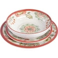 thumbnail image 3 of Gibson Home Mauna Melamine Plastic Dinnerware Set, Service for 4 (12pcs), Brick Floral, 3 of 5