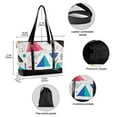 thumbnail image 2 of FORMRS Canvas Laptop Tote Bag for Women with 15.6" Computer Compartments Shoulder Handbag, Green Retro Triangles, 2 of 7