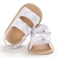 thumbnail image 5 of Odeerbi Babies First Walkers Baby Girls Sandals Stripe Solid Color Summer Flat Shoes Infant First Walkers, 5 of 9